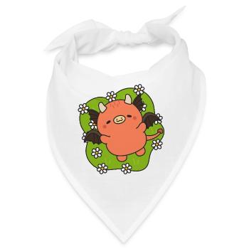 Friedlicher Blumendämon - Bandana - Weiß - Vorne