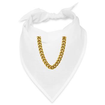 Goldene Panzerkette Halskette - Bandana - Weiß - Vorne