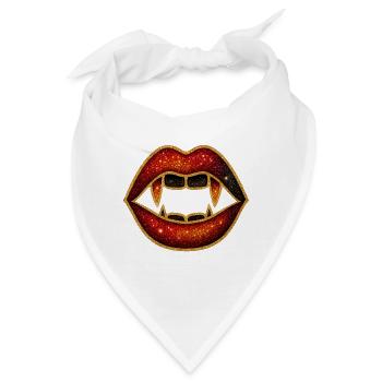 Halloween Nosferatu Draculalippen Vampzähnen - Bandana - Weiß - Vorne