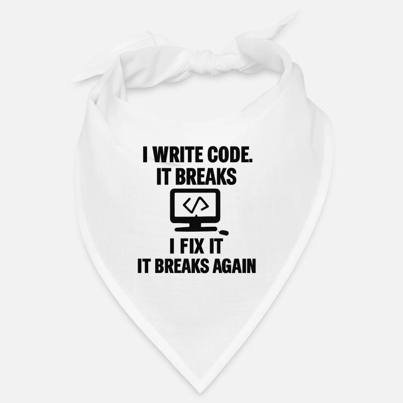 J’écris du code – T-shirt de programmeur drôle Bandana