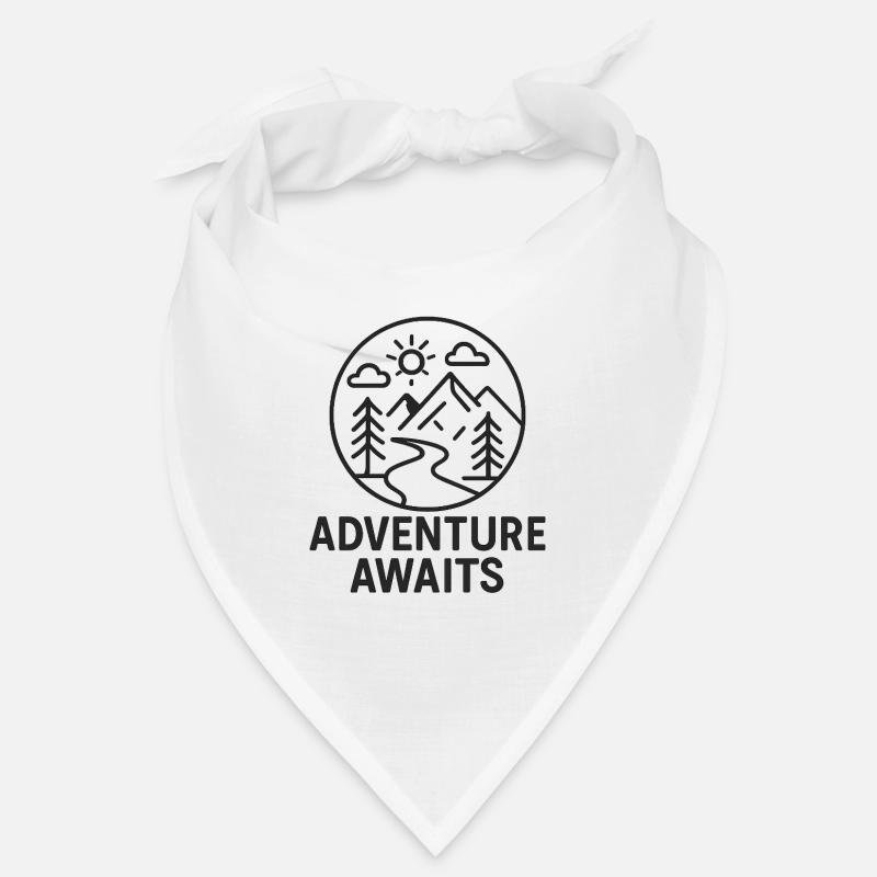 Abenteuer Ruft Berglandschaft - Bandana - Weiß
