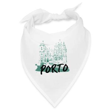 Porto historisches Zentrum Straßenbahn Illustration - Bandana - Weiß - Vorne