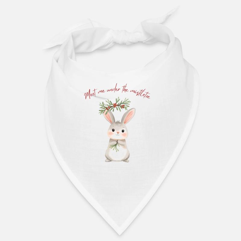 Bunny Under Mistletoe Christmas Design Bandana