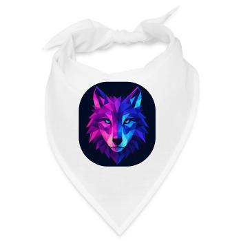 Lupus Wolf Neon Geomuster - Bandana - Weiß - Vorne