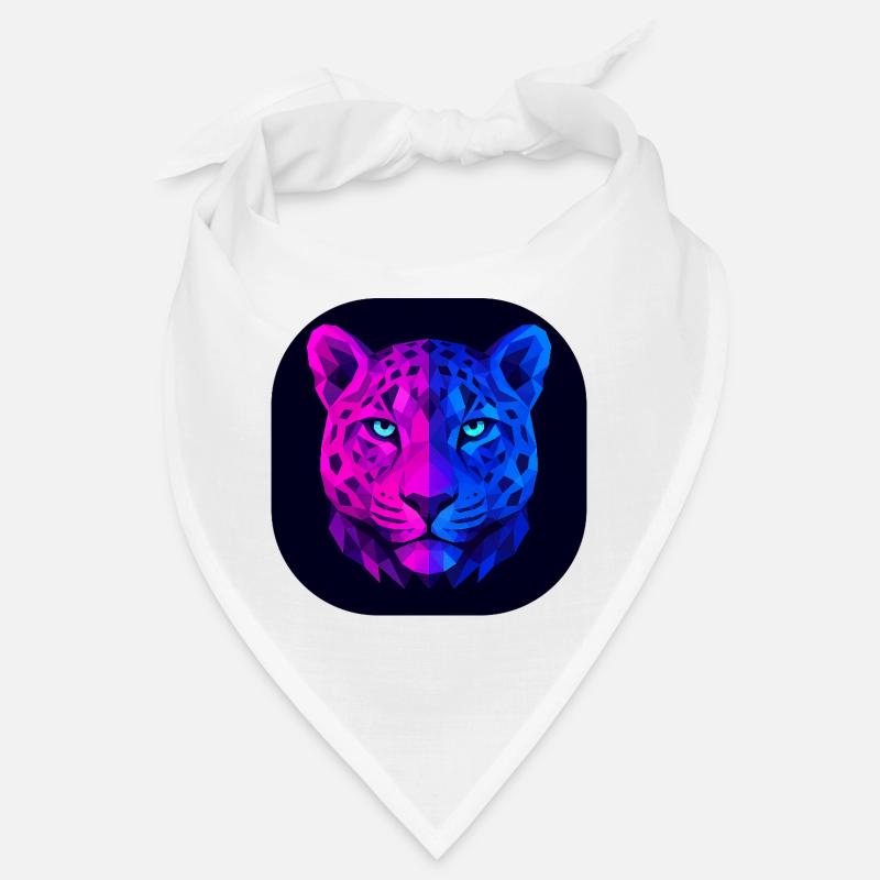 Neon Geometrischer Leopard Bandana