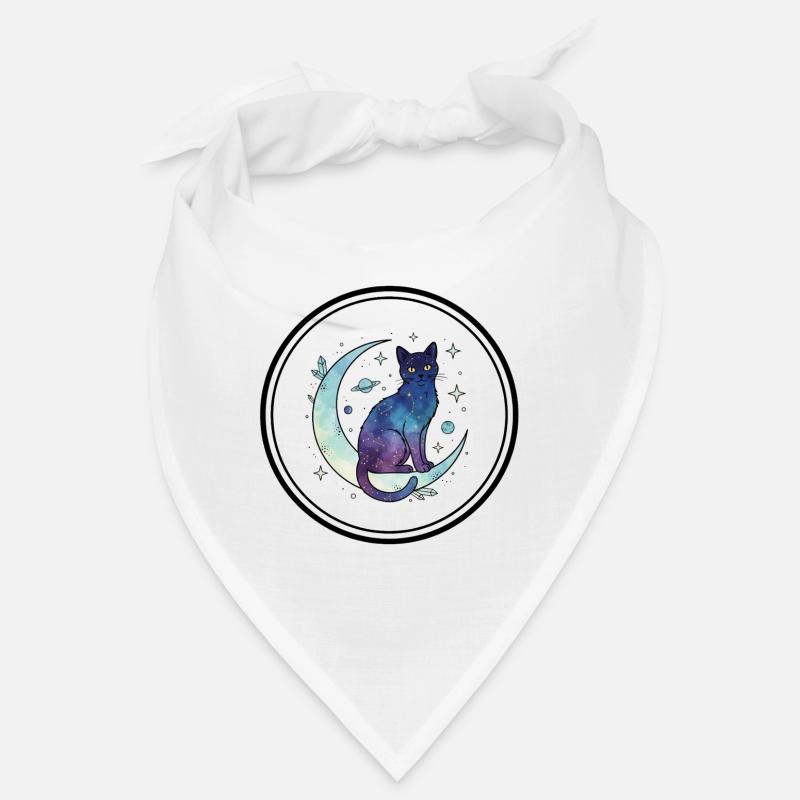 Moon Cat Galaxy Watercolor Bandana