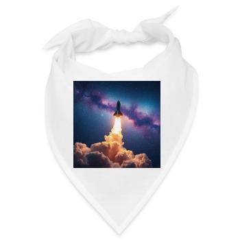 Raketensprung durch Nebelgalaxie - Bandana - Weiß - Vorne