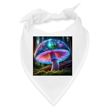 Leuchtender Pilzwald Traum - Bandana - Weiß - Vorne