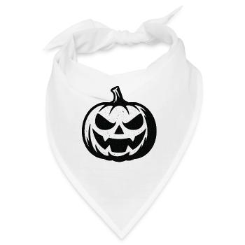 Grimmiger Halloween Kürbis - Bandana - Weiß - Vorne