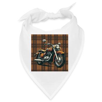 Retro Bike + Plaid Background - Bandana - Weiß - Vorne
