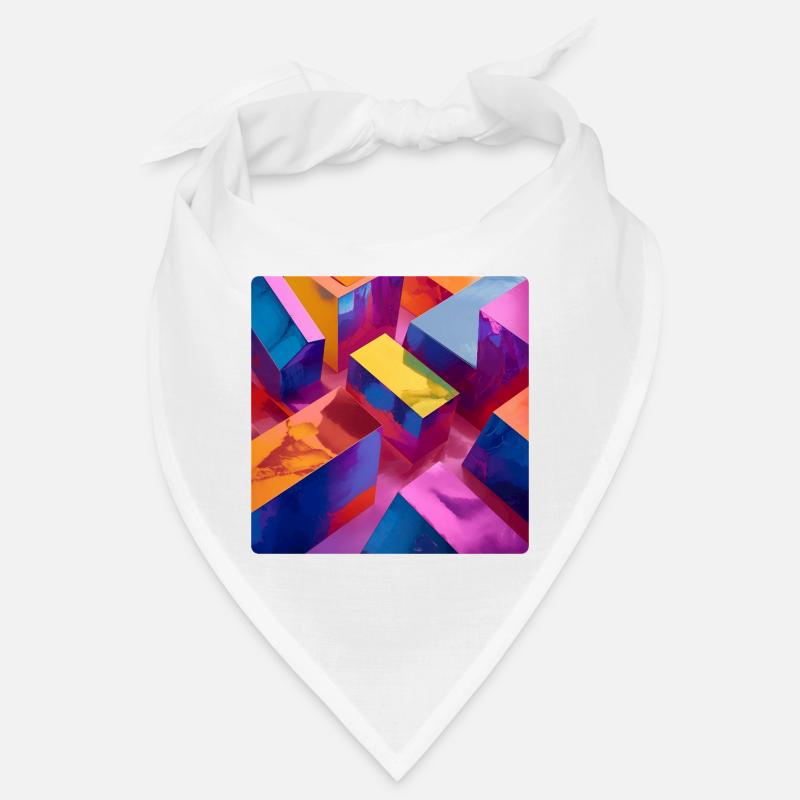 Neon 3D blocks colorful with shiny effect Bandana