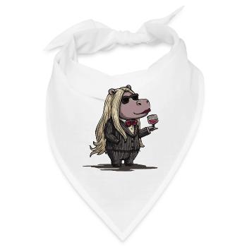 Stylish Gangster Hippo - Bandana - Weiß - Vorne
