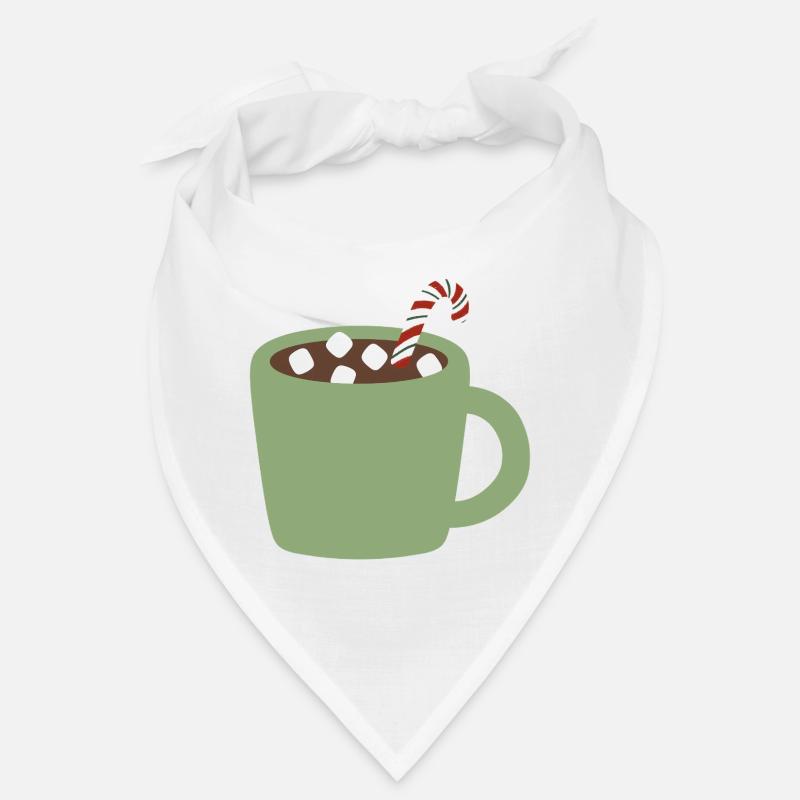 Mug Vert Cacao avec Canne de Noël Bandana
