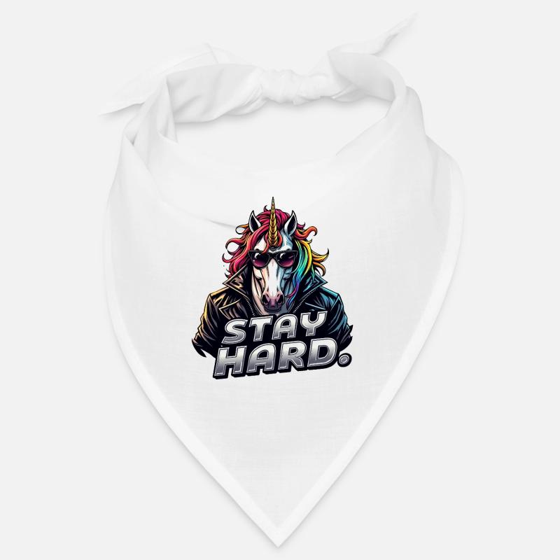 Licorne en blouson en cuir Stay Hard Bandana