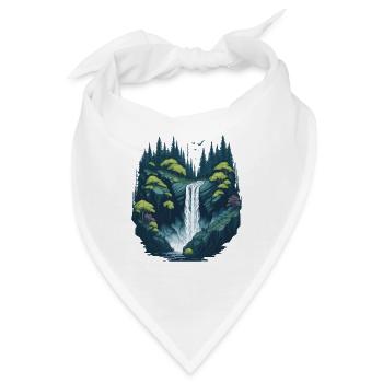 Leuchtender Waldwasserfall - Bandana - Weiß - Vorne