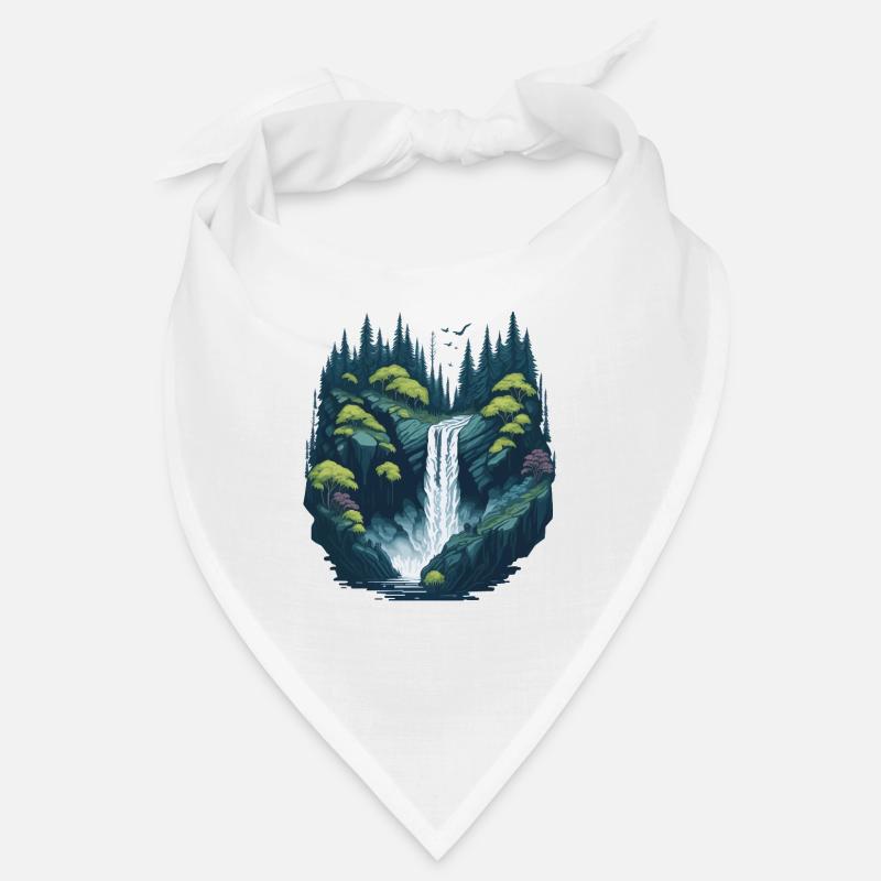 Leuchtender Waldwasserfall Bandana