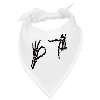67 Sechs Sieben Meme Gen Alpha Skelett Halloween - Bandana - Weiß - Vorne