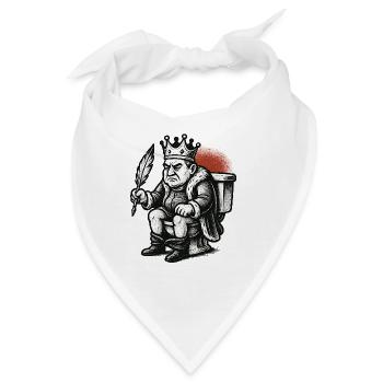 König auf Thron mit Feder - Bandana - Weiß - Vorne
