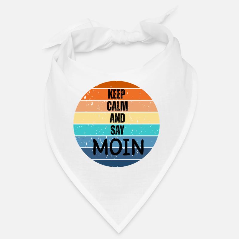 "Keep Calm and Say MOIN" – Retro Sunset Bandana