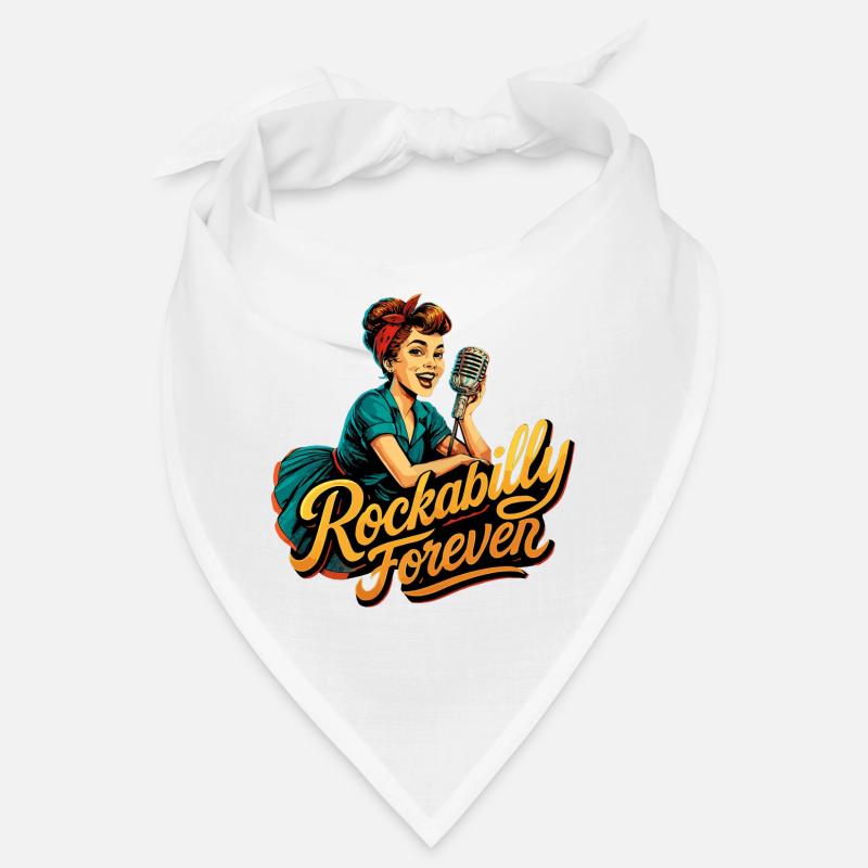 Rockabilly Forever Charcoal Microphone 50s Gift Bandana