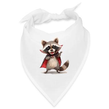 Lustiger Dracula-Waschbär – Halloween Design - Bandana - Weiß - Vorne