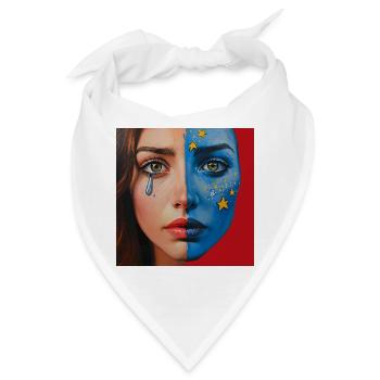Cosmic Tears – Halbgesicht Kunstportrait - Bandana - Weiß - Vorne