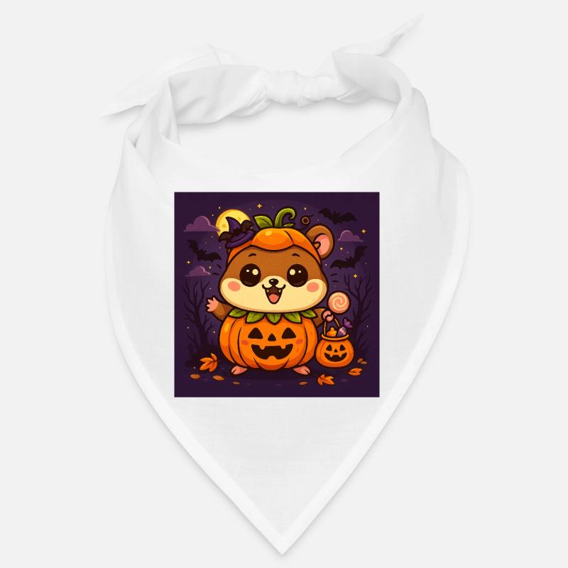 Cuddly Halloween pumpkin hamster chibi Bandana