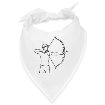 Bogenschütze Skizze – minimalistisches Sport Motiv - Bandana - Weiß - Vorne