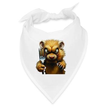 Horror-Hamster mit Gabel - Bandana - Weiß - Vorne