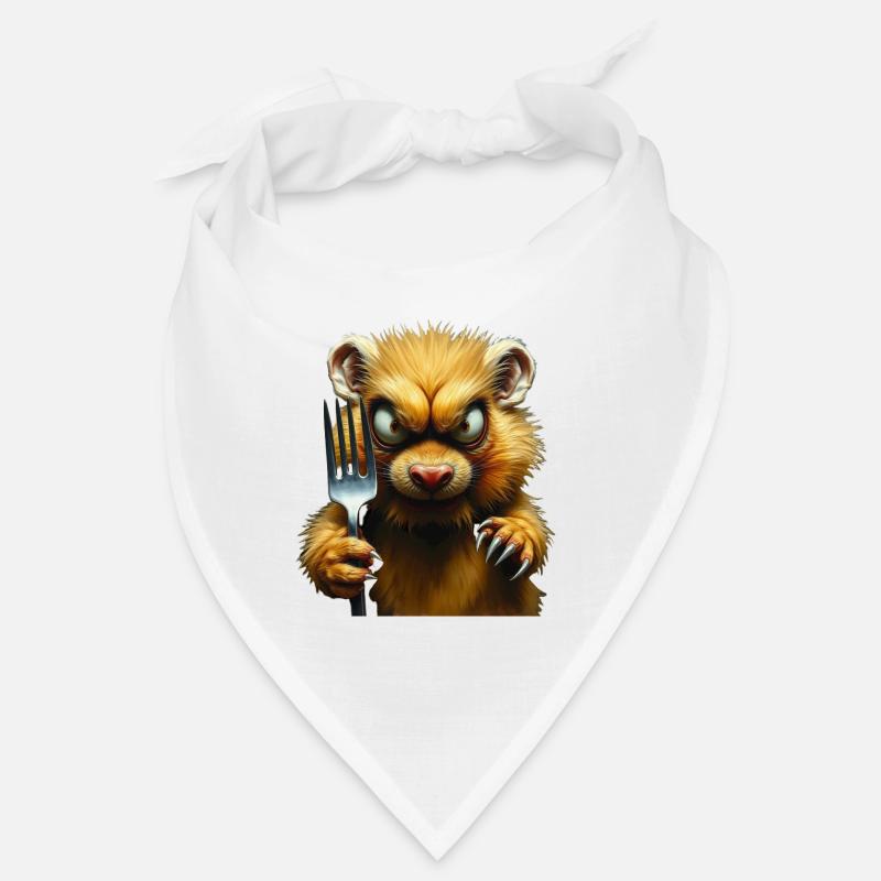 Horror hamster with fork - Bandana - white