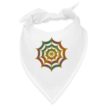 Spinnennetz | Regenbogen-Spinnenweb Goldglitzer - Bandana - Weiß - Vorne