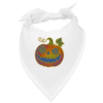 Psychedelischer Halloween Kürbis - Bandana - Weiß - Vorne