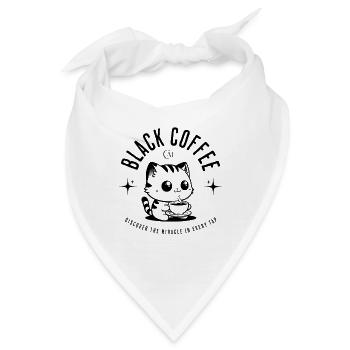 Caffè Nero Gatto – Black Cat Kaffee - Bandana - Weiß - Vorne