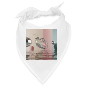 Pastellfarbene Reflexionen in einer abstrakten Kugel - Bandana - Weiß - Vorne