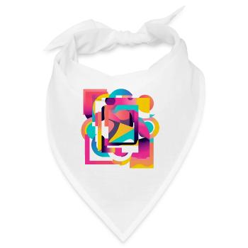Kaleidoskopische Farbgeometrie Abstrakt - Bandana - Weiß - Vorne