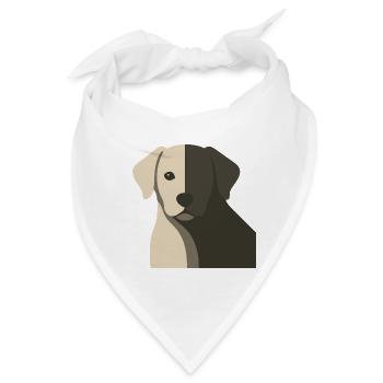 Baby Hund Puppy Schatten Gesicht Porträt - Bandana - Weiß - Vorne