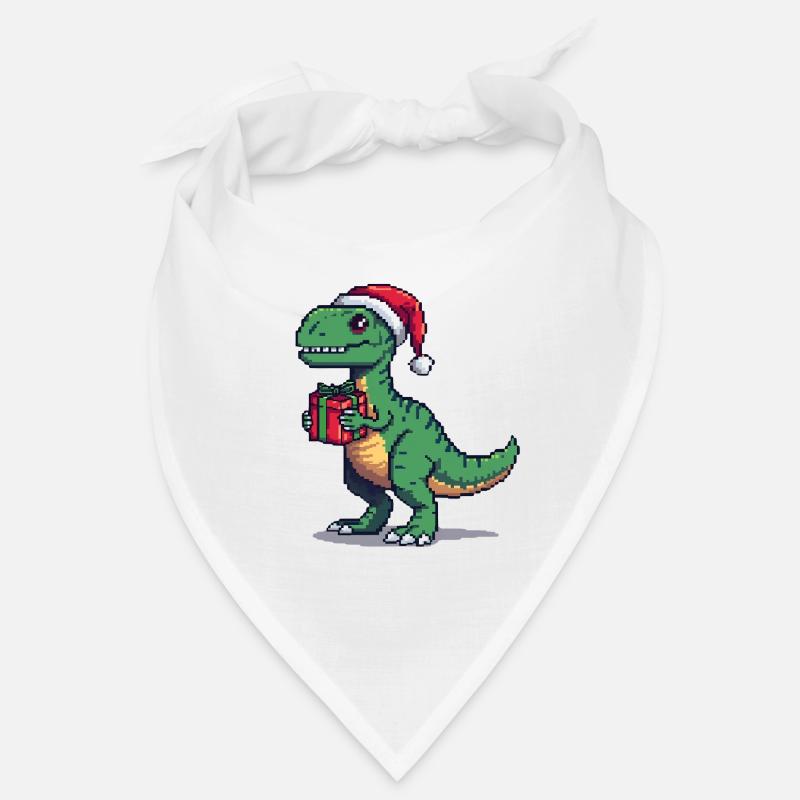 Vélociraptor 8 bits Pixel Noël Bandana