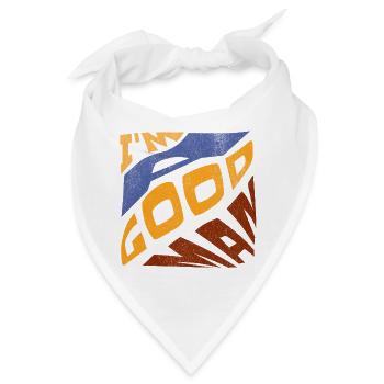 Pop retro blau orange Ich bin ein guter Mann - Bandana - Weiß - Vorne