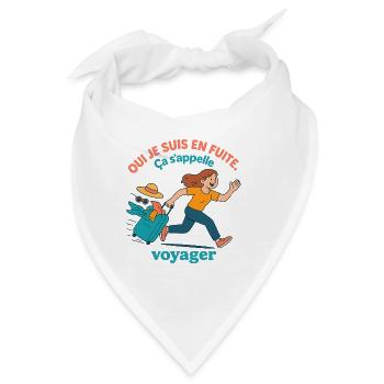 Ich bin auf der Flucht. Das nennt man Reisen. - Bandana - Weiß - Vorne