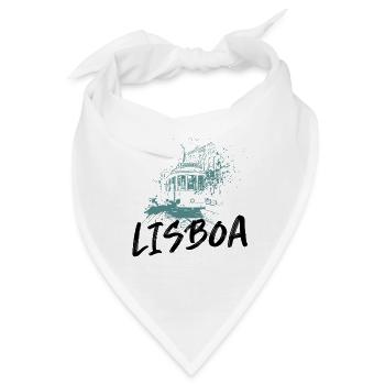 Straßenbahn in Lissabon blaue Illustration - Bandana - Weiß - Vorne
