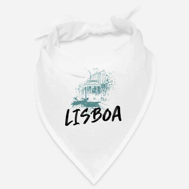 Tramway à Lisbonne illustration bleue Bandana