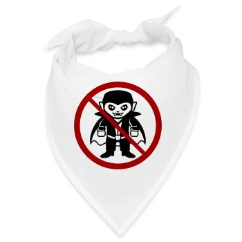 Kein Vampir! Lustiges Verbotsschild Halloween - Bandana - Weiß - Vorne