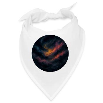 Orangefarbener Nachthimmel - Bandana - Weiß - Vorne