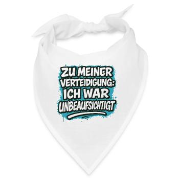 Zu meiner Verteidigung – ich war unbeaufsichtigt - Bandana - Weiß - Vorne