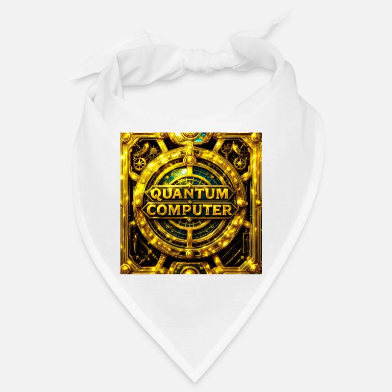 Goldenes Quantencomputer-Emblem Bandana