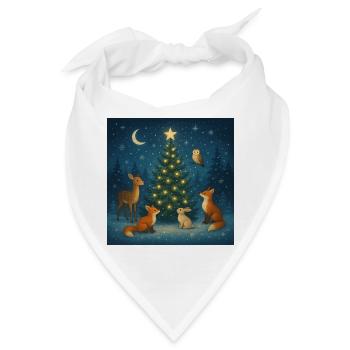 Winterwald Tierkreis am Baum - Bandana - Weiß - Vorne