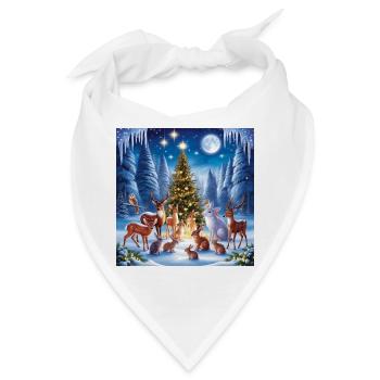 Winterwald Weihnachtstierzauber - Bandana - Weiß - Vorne
