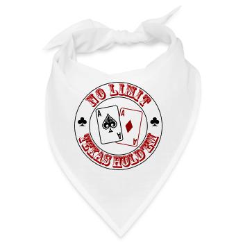Poker Karten No Limit – Texas Hold’em Design - Bandana - Weiß - Vorne