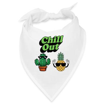 Chill Out Kaktus und Ananas - Bandana - Weiß - Vorne