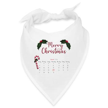 Merry Christmas Kalenderblatt mit Schleifen - Bandana - Weiß - Vorne